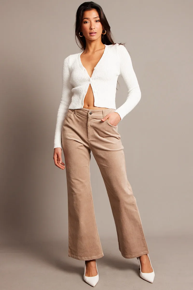 White knit Cardigan Long Sleeve V Neck sold by Ally Fashion product image thumbnail 2