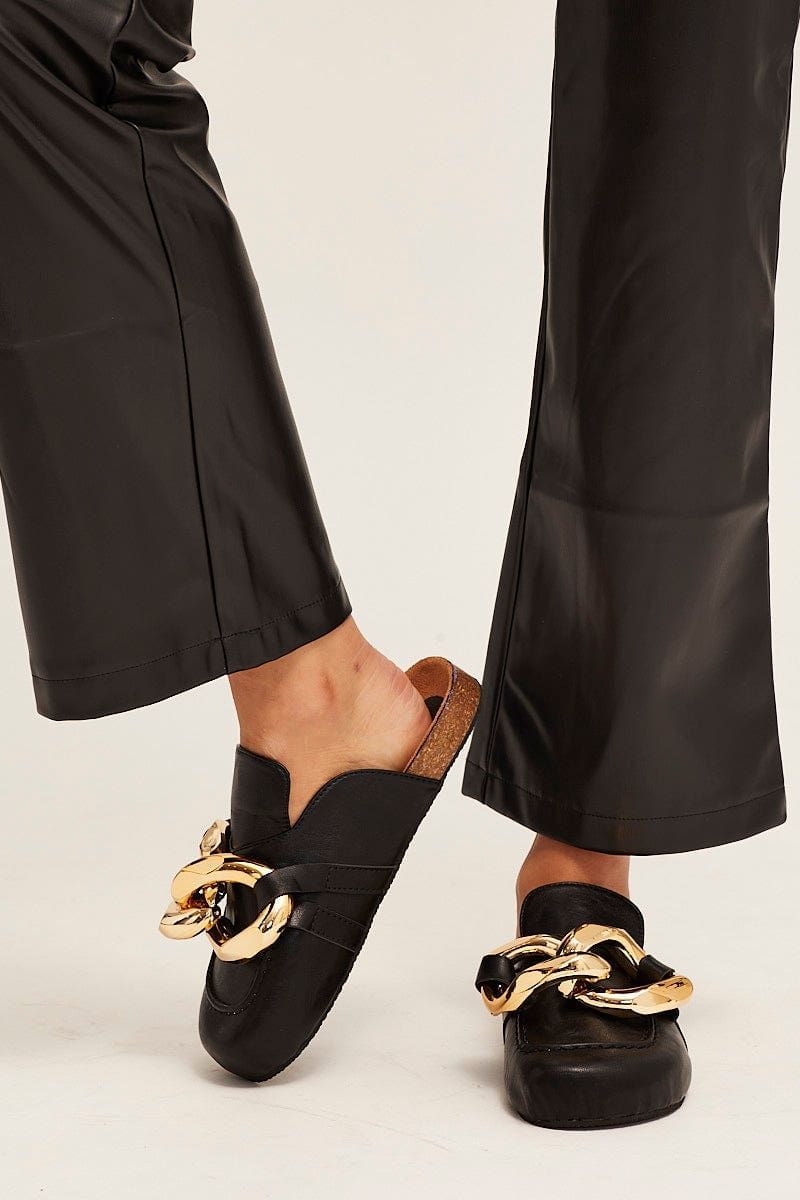 Black Chain Flat Mules sold by Ally Fashion product image thumbnail 2