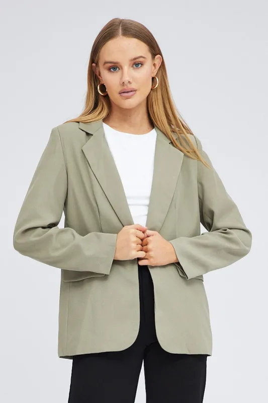 Green Blazer Long Sleeve sold by Ally Fashion
