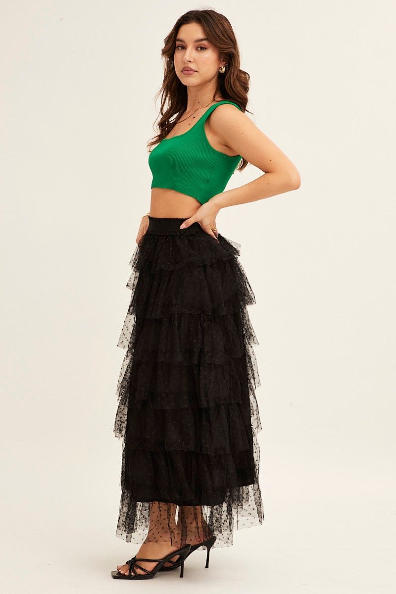 Black Midi Skirt Tulle Elastic Waist Mesh sold by Ally Fashion product image thumbnail 4