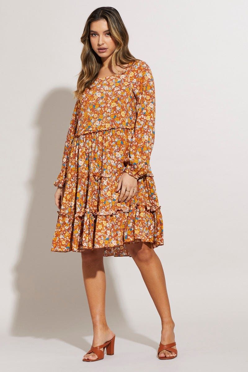 Print Mini Dress Long Sleeve sold by Ally Fashion product image thumbnail 2