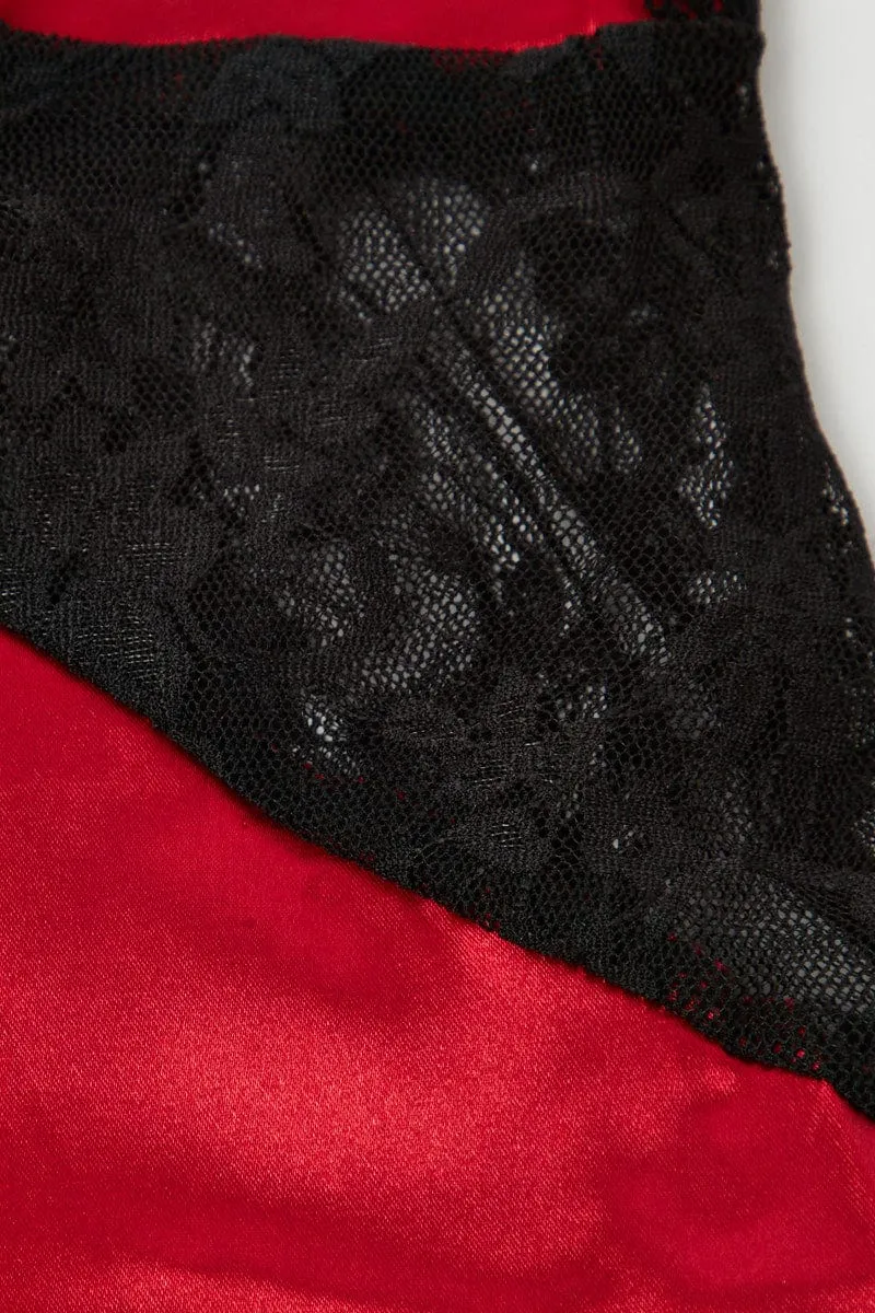 Red Lingerie Set Slip Nightdress with Thong sold by Ally Fashion product image thumbnail 2