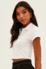 White Crop Polo Short Sleeve sold by Ally Fashion