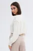 White Knit Top Round Neck Long Sleeve Crop sold by Ally Fashion