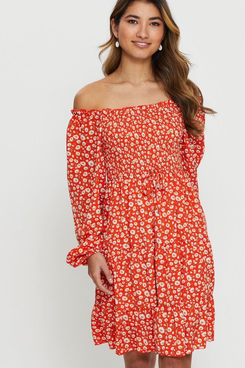 Print Mini Dress Off Shoulder sold by Ally Fashion product image thumbnail 5