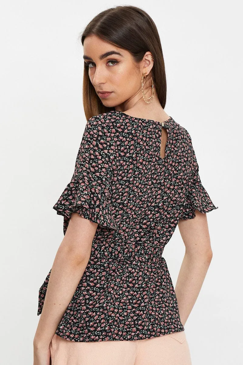 Floral Print Frill Sleeve Blouse sold by Ally Fashion product image thumbnail 5