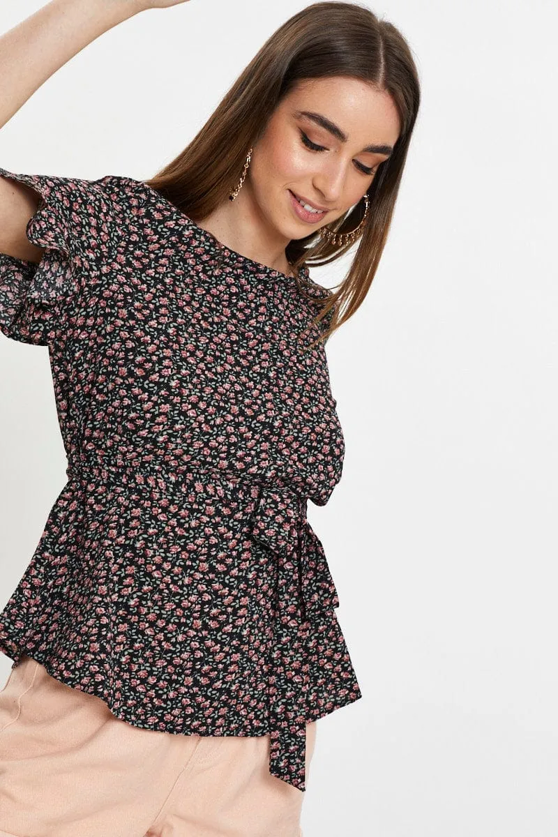 Floral Print Frill Sleeve Blouse sold by Ally Fashion product image thumbnail 2