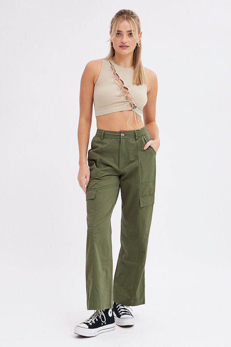 Green Cargo Pants High Rise sold by Ally Fashion product image thumbnail 3