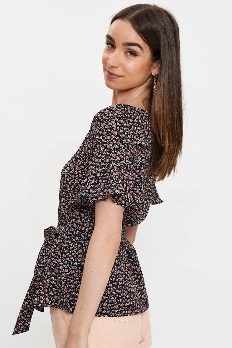 Floral Print Frill Sleeve Blouse sold by Ally Fashion product image thumbnail 4