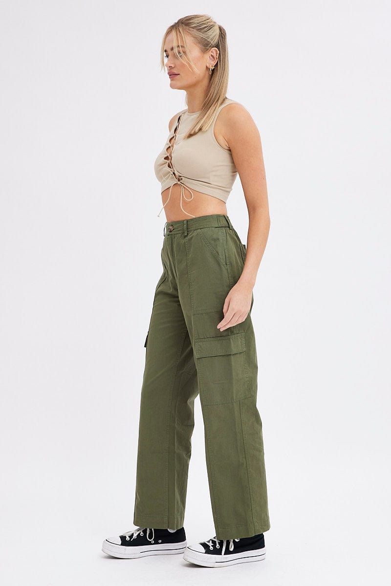 Green Cargo Pants High Rise sold by Ally Fashion product image thumbnail 4