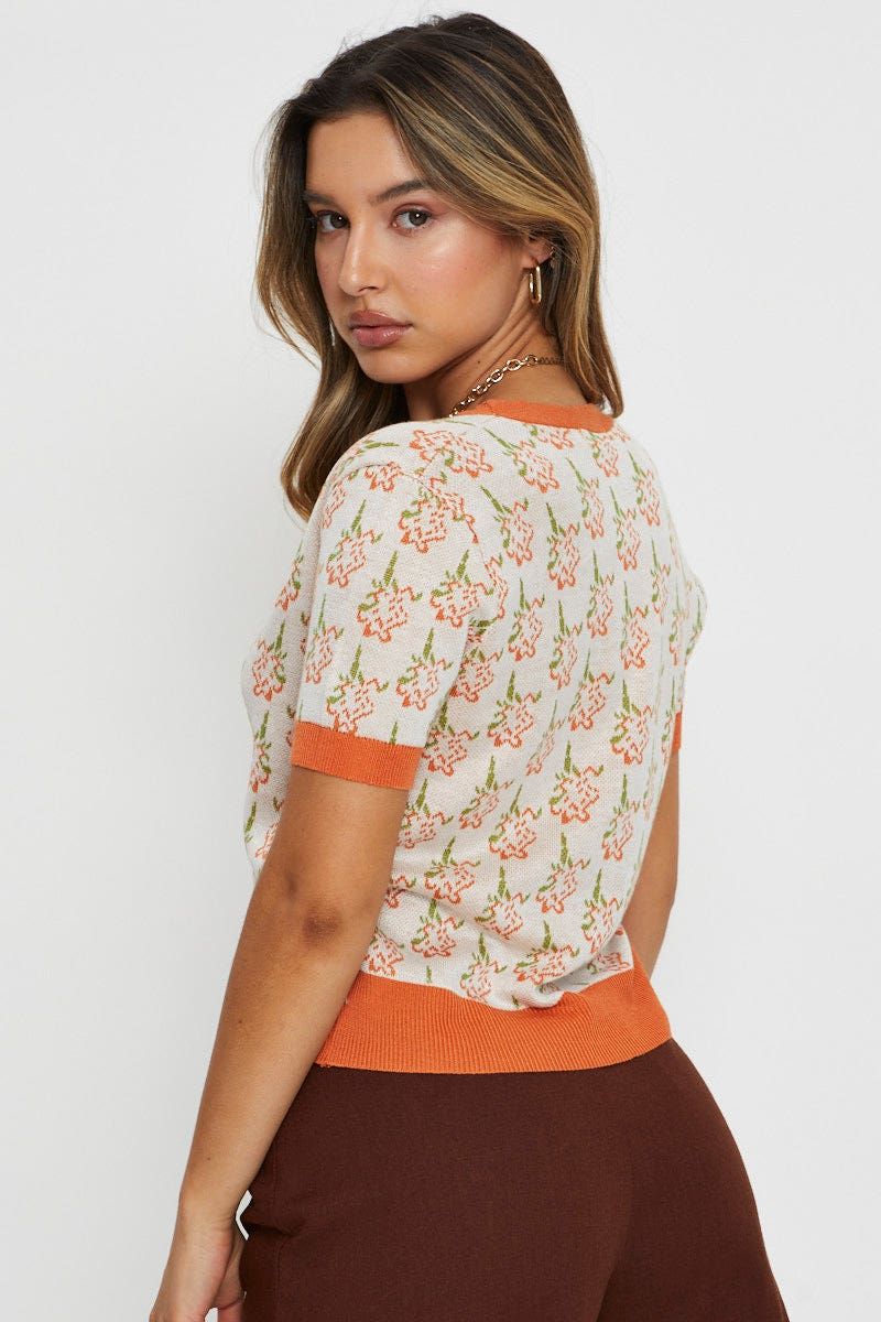 Print Knit Top Short Sleeve sold by Ally Fashion product image thumbnail 4