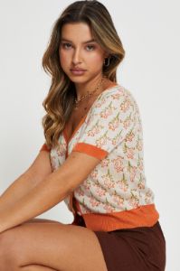 Print Knit Top Short Sleeve sold by Ally Fashion