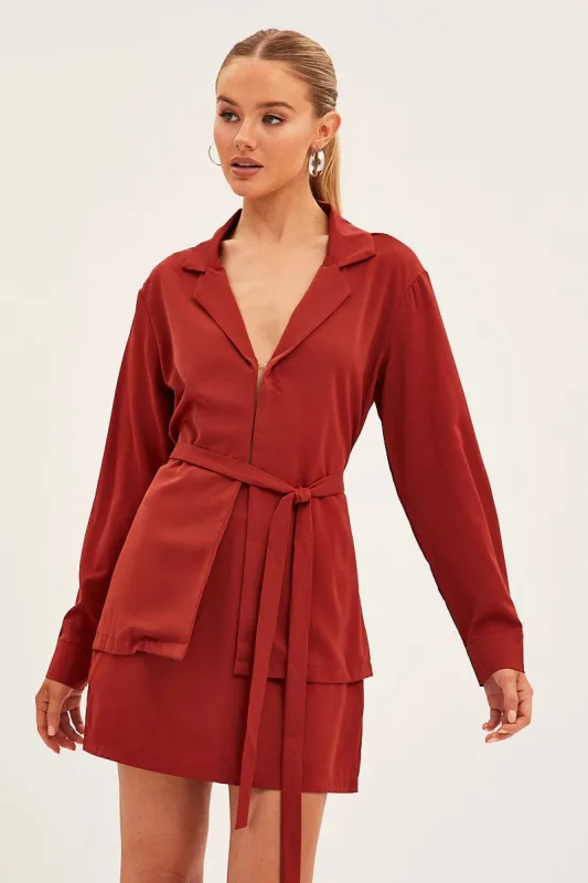 Brown Shirt Top Long Sleeve Satin sold by Ally Fashion