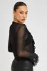 Black Mesh Cardigan Long Sleeve sold by Ally Fashion