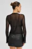 Black Mesh Cardigan Long Sleeve sold by Ally Fashion