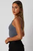 Blue Singlet Top Seamless Sleeveless Longline sold by Ally Fashion