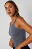Blue Singlet Top Seamless Sleeveless Longline sold by Ally Fashion