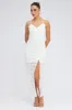 White Maxi Dress Sleeveless Side Split Lace sold by Ally Fashion