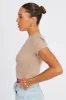 Brown T Shirt Short Sleeve Crew Neck sold by Ally Fashion