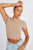 Brown T Shirt Short Sleeve Crew Neck sold by Ally Fashion
