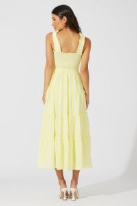 Yellow Maxi Dress Sleeveless Tiered sold by Ally Fashion