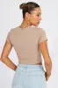 Brown T Shirt Short Sleeve Crew Neck sold by Ally Fashion