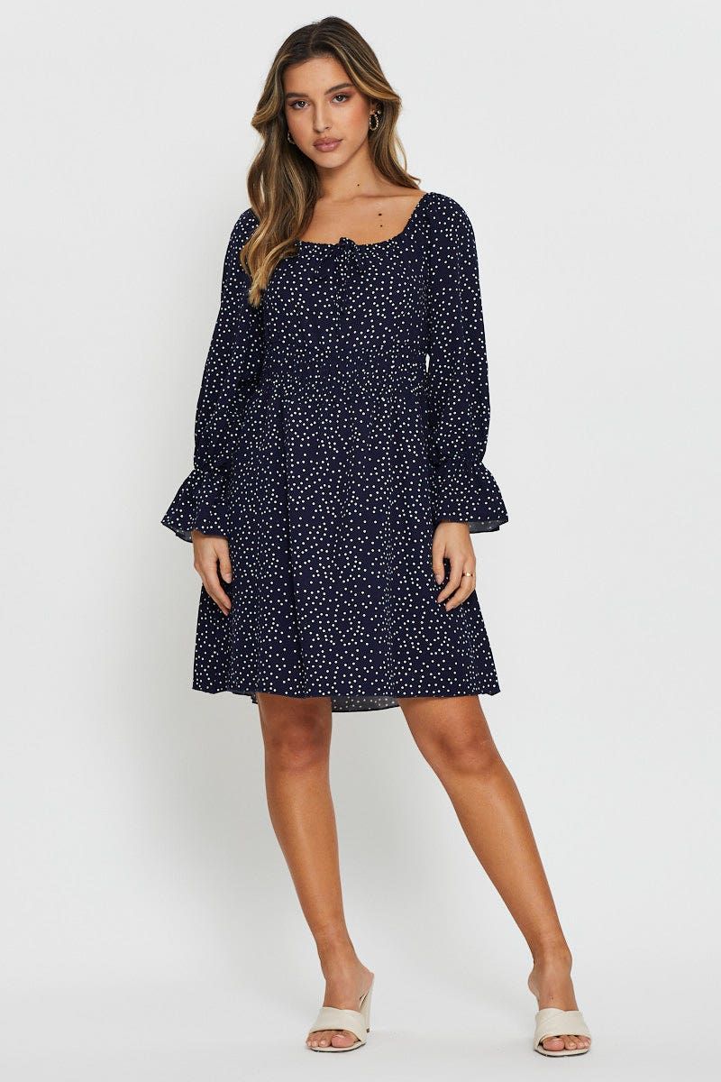 Polka Dot Mini Dress Long Sleeve sold by Ally Fashion product image thumbnail 2