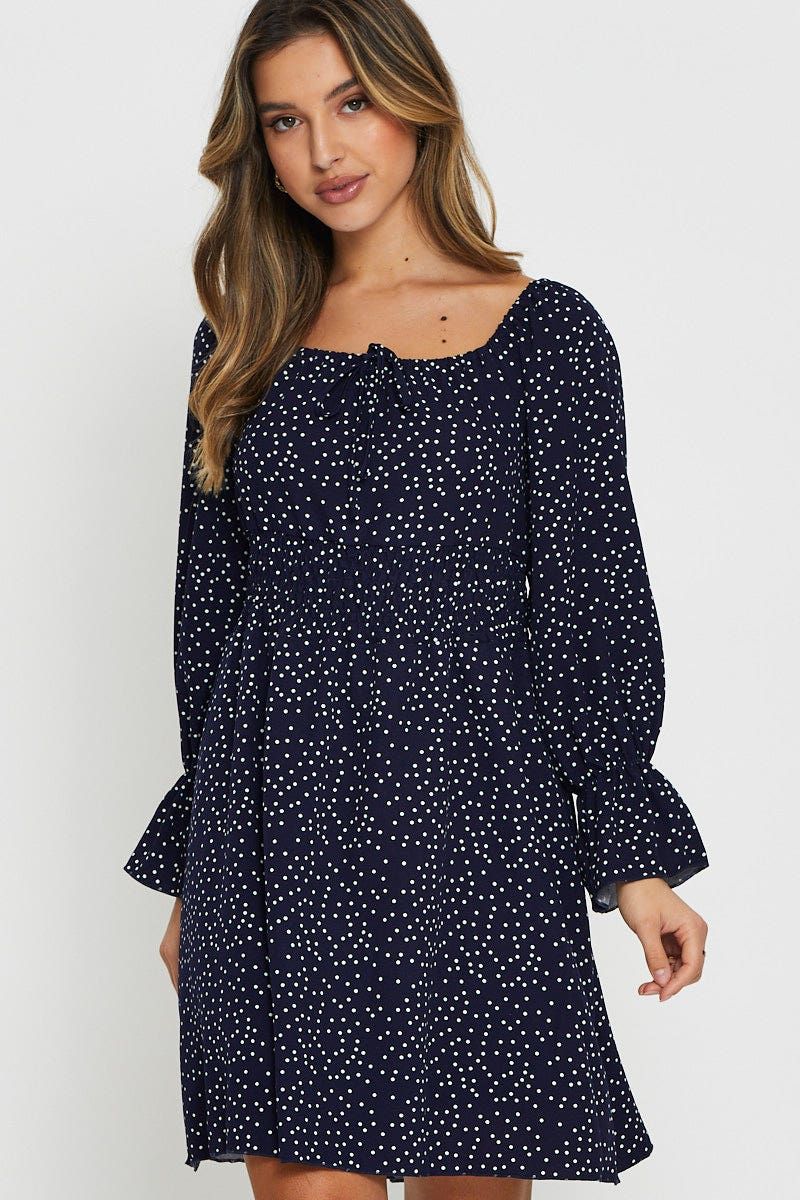 Polka Dot Mini Dress Long Sleeve sold by Ally Fashion product image thumbnail 5