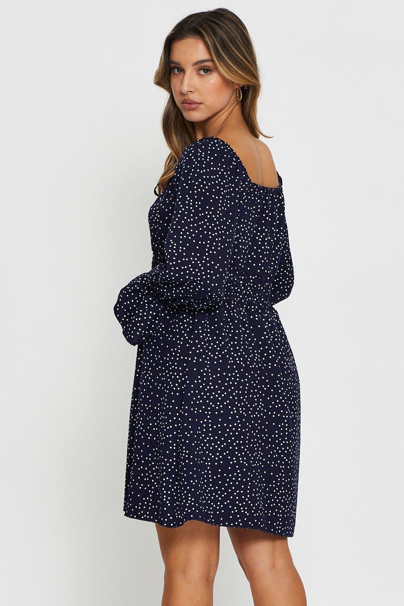 Polka Dot Mini Dress Long Sleeve sold by Ally Fashion product image thumbnail 4