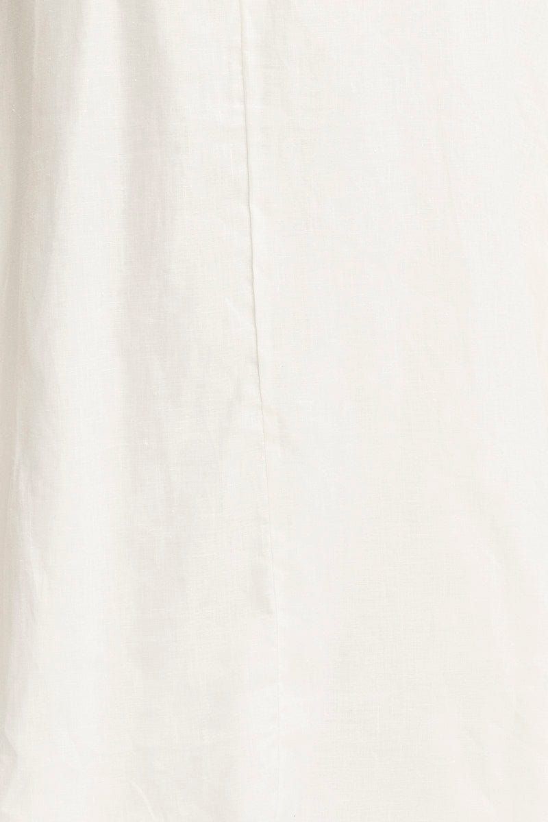 White Maxi Dress Short Sleeve Linen sold by Ally Fashion product image thumbnail 5