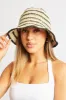 Beige Stripe Straw Bucket Hat sold by Ally Fashion