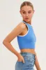 Blue Knit Top Crop Sleeveless Round Neck sold by Ally Fashion