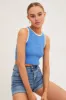 Blue Knit Top Crop Sleeveless Round Neck sold by Ally Fashion