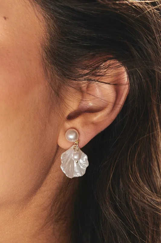 White Shell Earrings sold by Ally Fashion