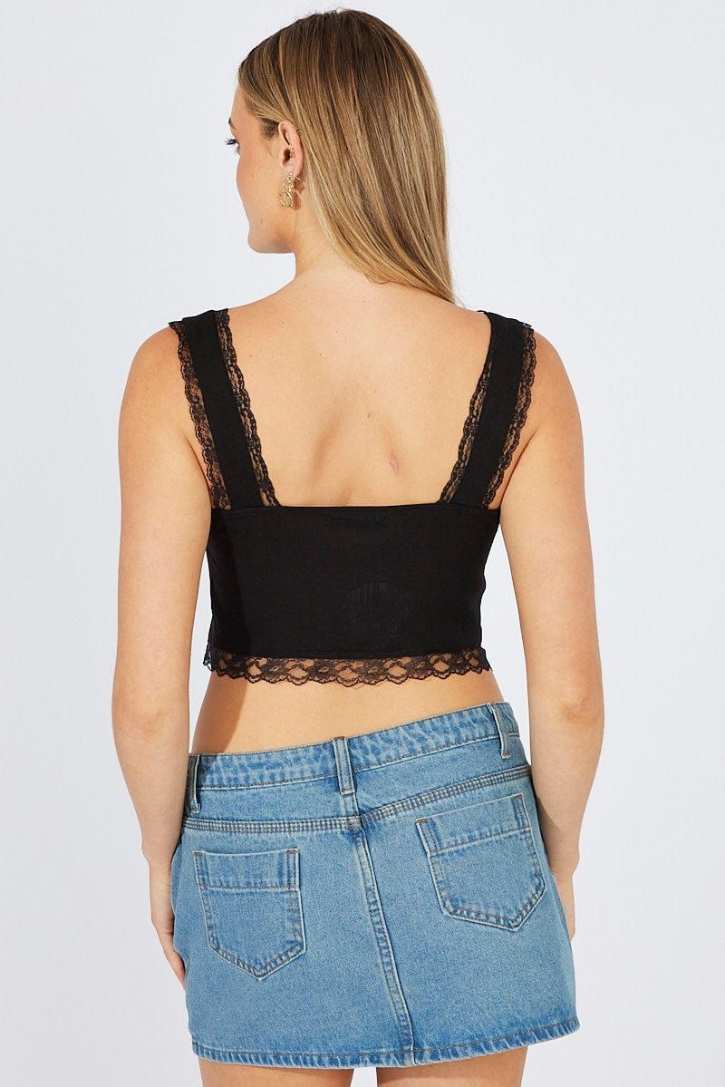 Black Floral Tie up Front Top Sleeveless sold by Ally Fashion product image thumbnail 5