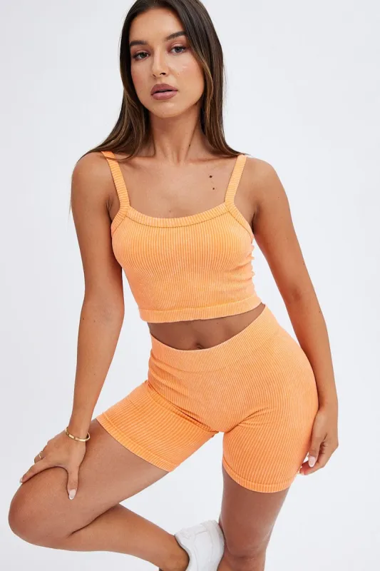 Orange Crop Singlet Top Seamless sold by Ally Fashion
