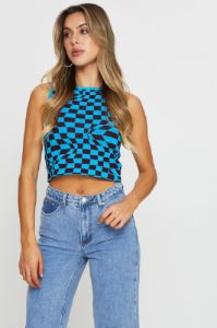 Check Crop Top sold by Ally Fashion
