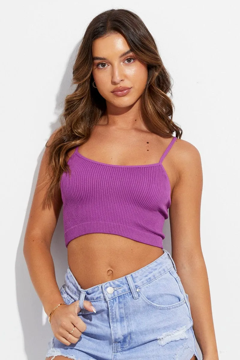 Purple Singlet Top Seamless sold by Ally Fashion product image thumbnail 3