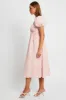 Pink Check Midi Dress Short Sleeve Ruched Bust sold by Ally Fashion
