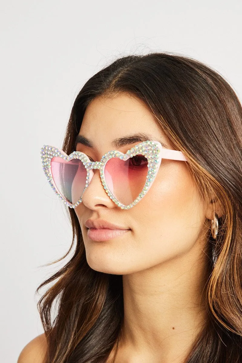 Pink Heart Sunglasses sold by Ally Fashion