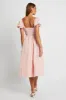Pink Check Midi Dress Short Sleeve Ruched Bust sold by Ally Fashion