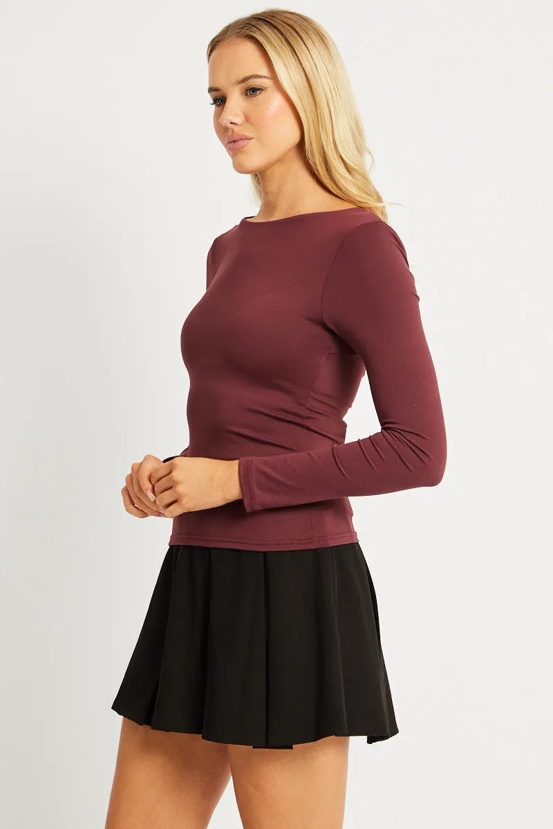 Red Supersoft Top Long Sleeve Backless sold by Ally Fashion product image thumbnail 4