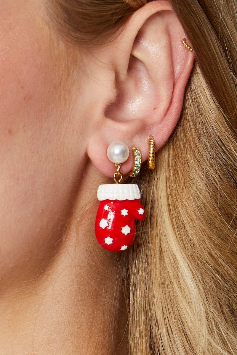 Red Christmas Earring sold by Ally Fashion product image thumbnail 3