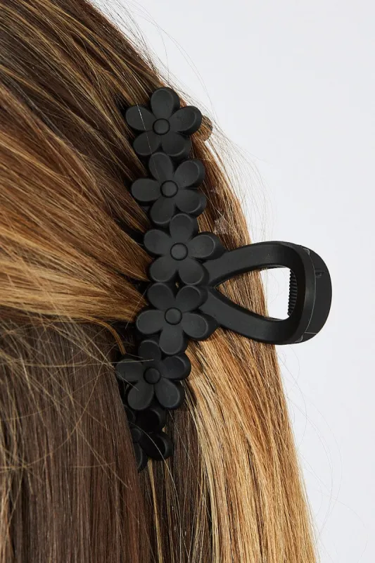 Black Flower Claw Clip sold by Ally Fashion