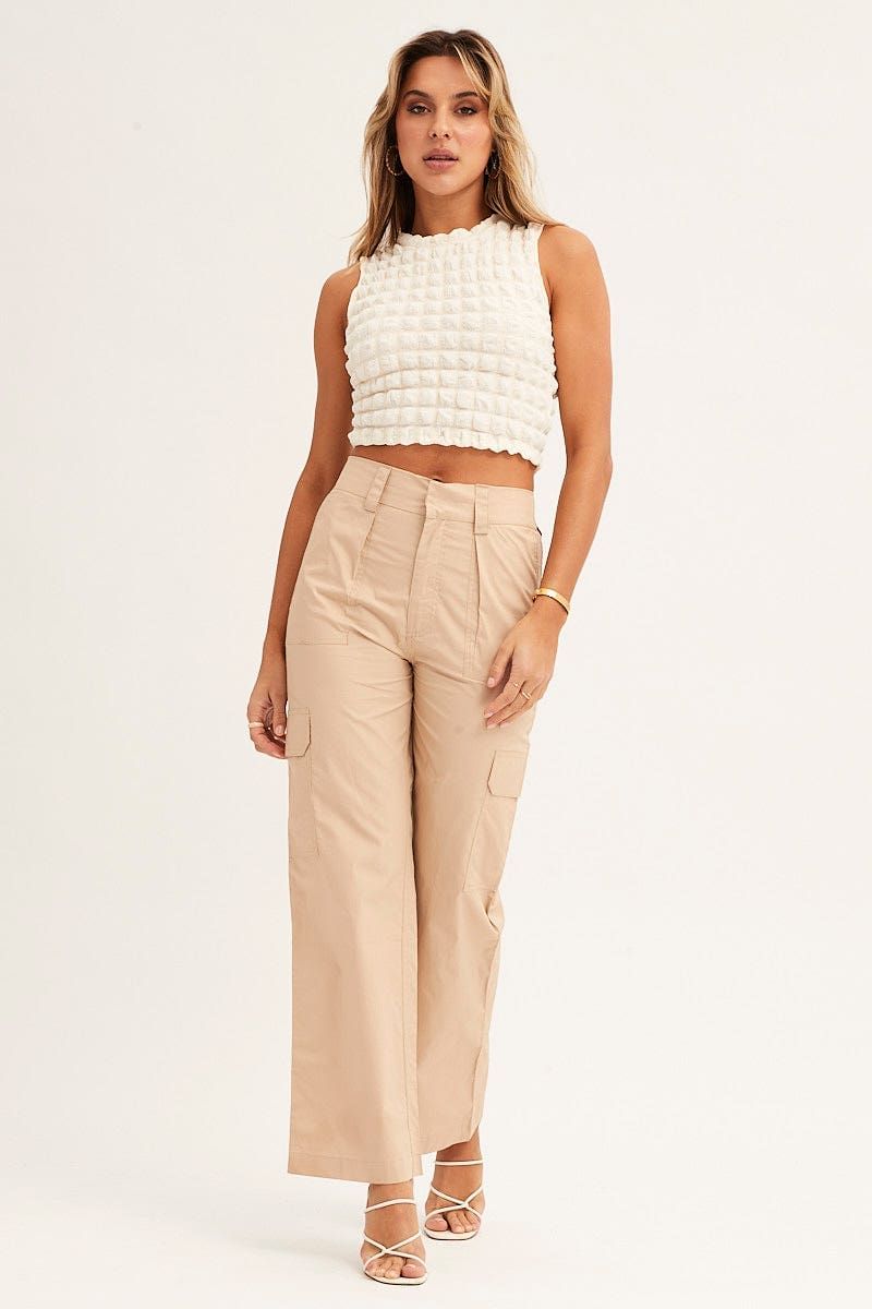 Beige Cargo Pants Mid Rise sold by Ally Fashion product image thumbnail 4