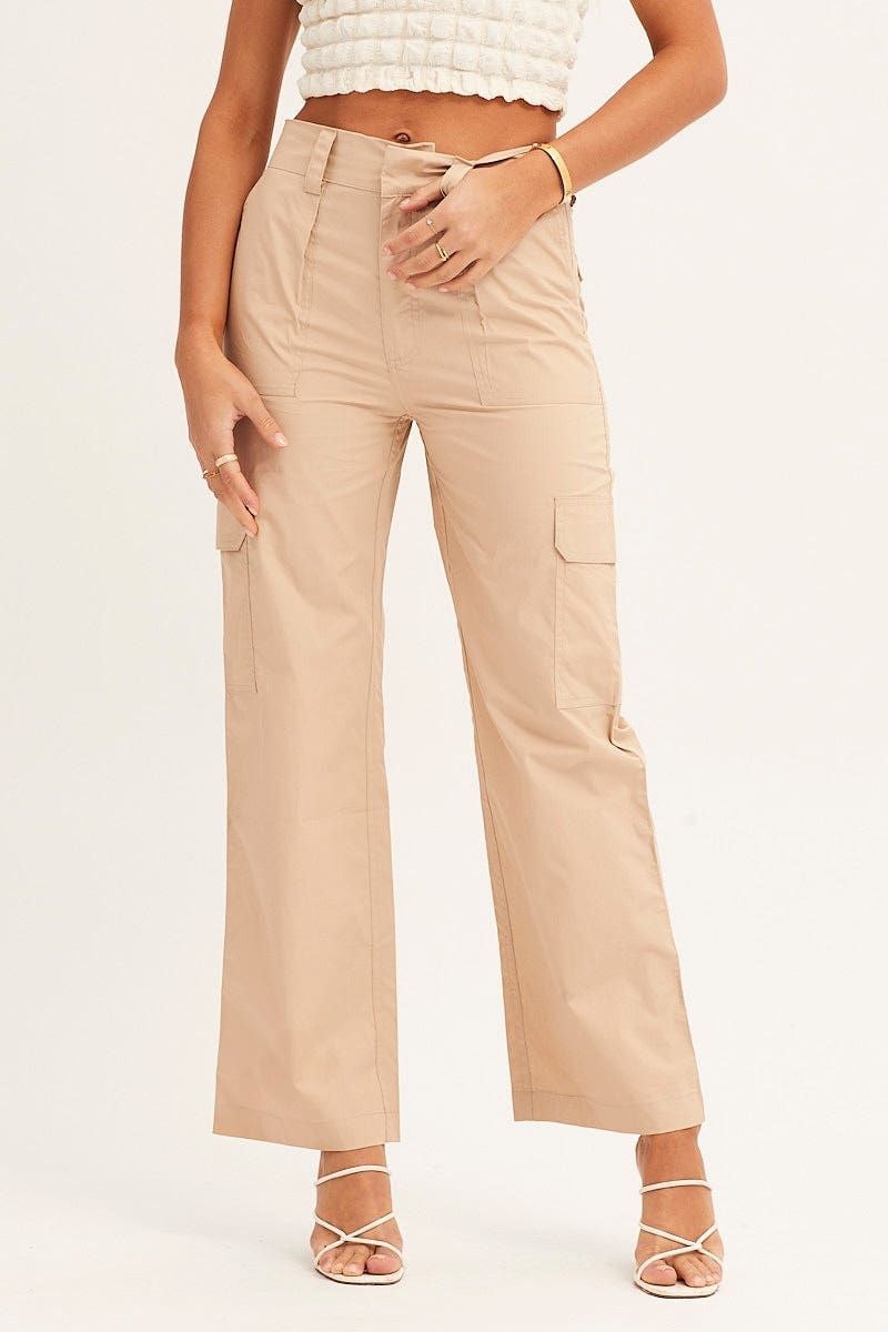 Beige Cargo Pants Mid Rise sold by Ally Fashion product image thumbnail 3