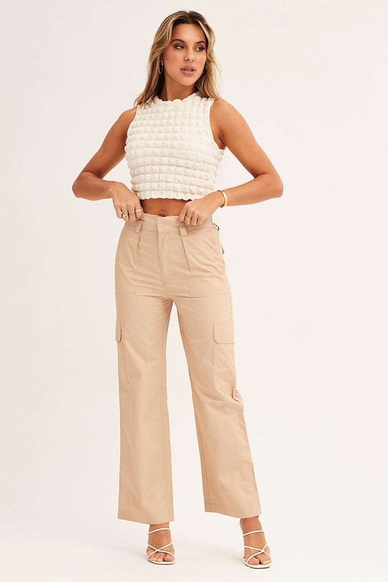 Beige Cargo Pants Mid Rise sold by Ally Fashion product image thumbnail 2