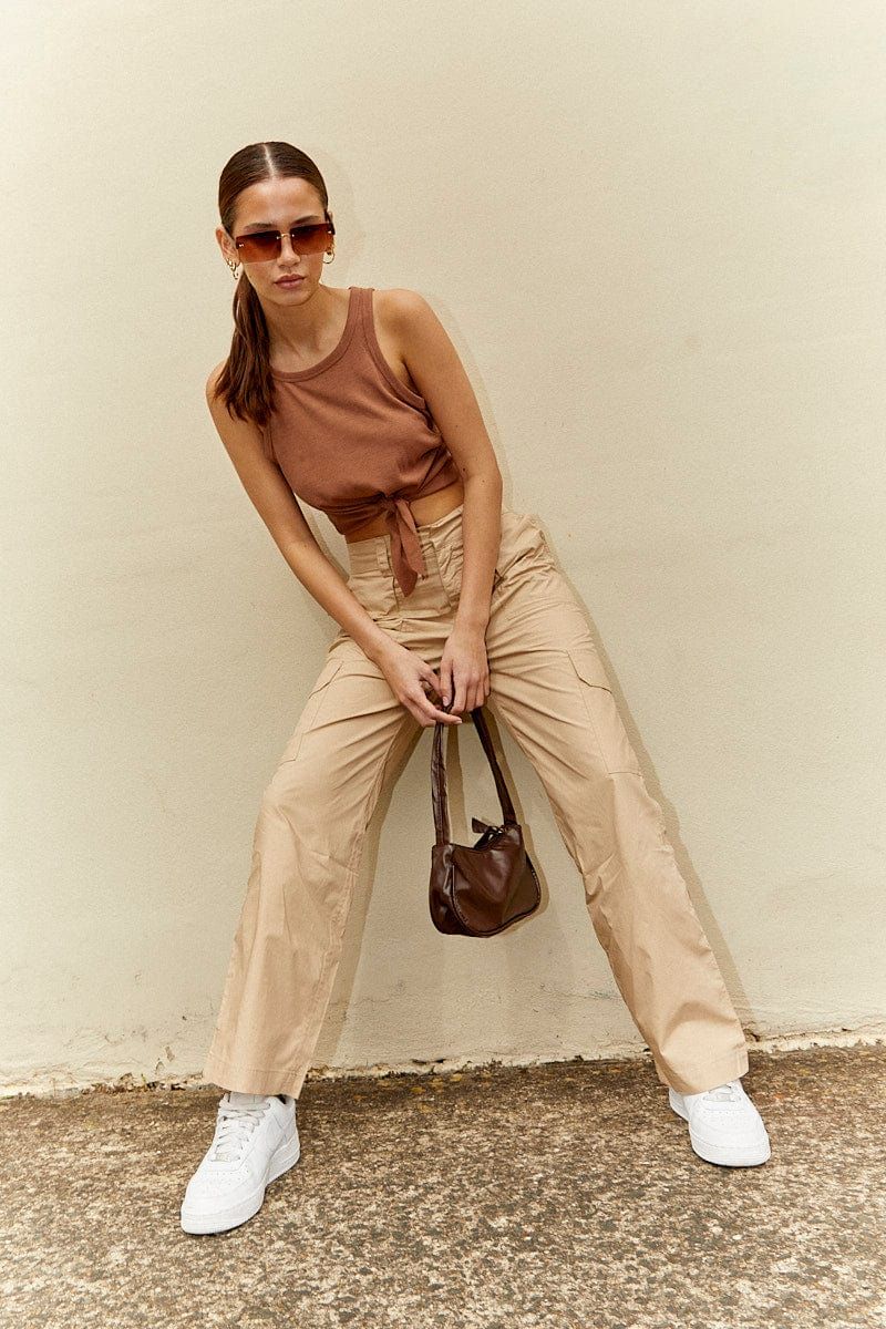Beige Cargo Pants Mid Rise sold by Ally Fashion