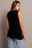 Black Linen Vest Longline V neck sold by Ally Fashion