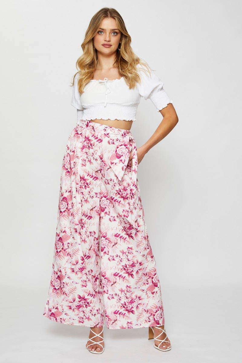 Print Wide Leg Pants High Rise sold by Ally Fashion